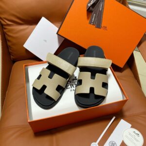 Hermes Sandals Khaki Calfskin