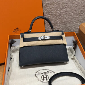 Hermes Mini Kelly Handbag 2z/Bleu Niut Epsom Leather