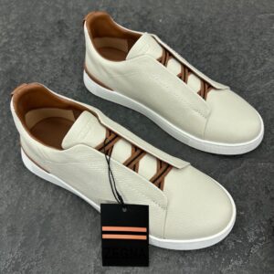 Zegna Beige/Brown Triple Stitch™ SECONDSKIN Sneakers