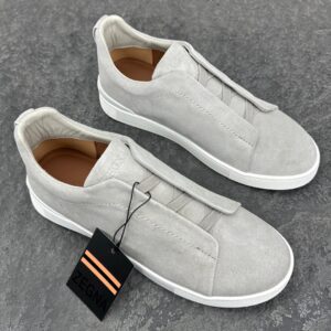 Zegna Gray Suede Triple Stitch™ SECONDSKIN Sneakers