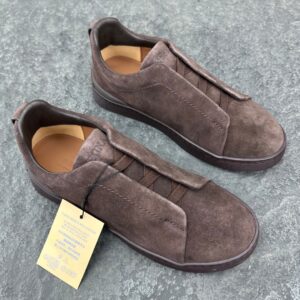 Zegna Brown Suede Triple Stitch™ SECONDSKIN Sneakers