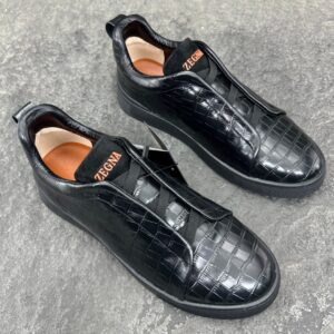 Zegna Black Triple Stitch™ SECONDSKIN Sneakers