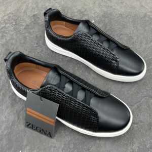 Zegna Black Triple Stitch™ SECONDSKIN Sneakers