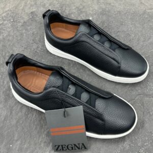 Zegna Black Triple Stitch™ SECONDSKIN Sneakers