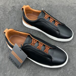 Zegna Black/Brown Triple Stitch™ SECONDSKIN Sneakers