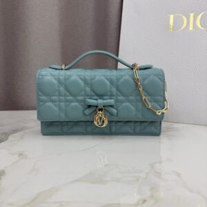 My Dior Top Handle Bag Seal Blue Lambskin