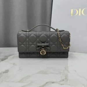My Dior Top Handle Bag Gray Lambskin