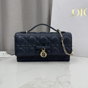 My Dior Top Handle Bag Midnight Blue Lambskin