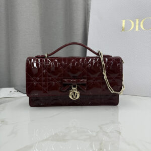 My Dior Top Handle Bag Wine Patent Leather