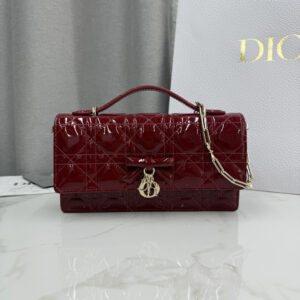 My Dior Top Handle Bag Red Patent Leather
