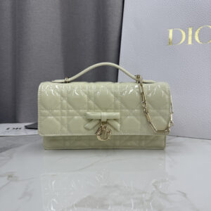 My Dior Top Handle Bag White Patent Leather