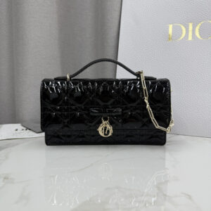 My Dior Top Handle Bag Black Patent Leather