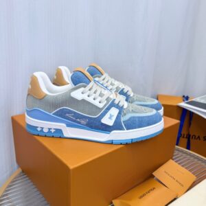 LV Trainer Sneaker Blue Denim