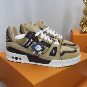 LV Trainer Sneaker Brown Suede