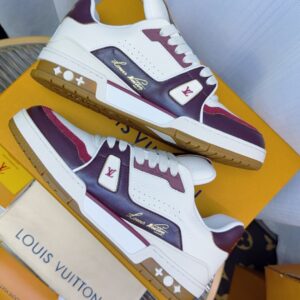 lv trainer sneaker white leather with flower (复制)