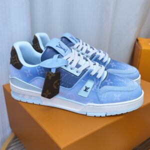 lv trainer sneaker white leather with flower (复制)