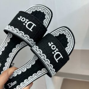 dior dentelle sandals gray embroidery