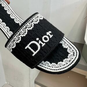 dior dentelle sandals gray embroidery
