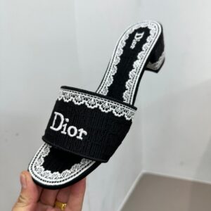 dior dentelle sandals gray embroidery
