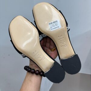 dior dentelle sandals gray embroidery