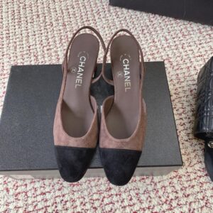 chanel sandals black suede (copy)