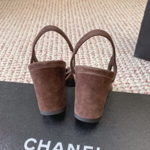 chanel sandals black suede (copy)