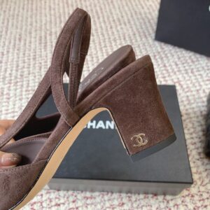 chanel sandals black suede (copy)