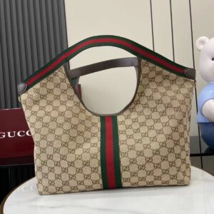 gucci giglio large tote bag blue denim