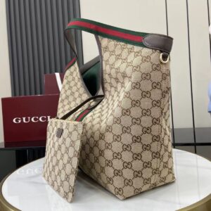 gucci giglio large tote bag blue denim