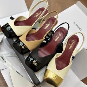 chanel sandals square toe lambskin