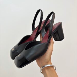 chanel sandals square toe lambskin