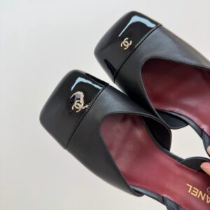 chanel sandals square toe lambskin