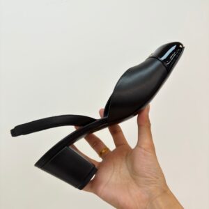 chanel sandals square toe lambskin