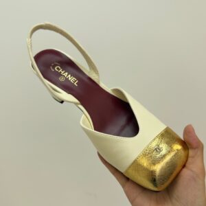 chanel sandals square toe lambskin