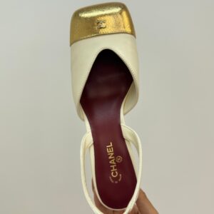 chanel sandals square toe lambskin