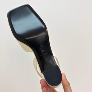chanel sandals square toe lambskin