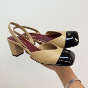 chanel sandals square toe lambskin