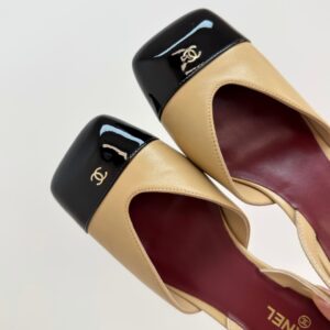 chanel sandals square toe lambskin