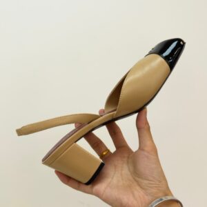chanel sandals square toe lambskin