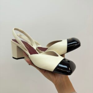 chanel sandals square toe lambskin