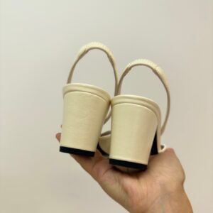 chanel sandals square toe lambskin