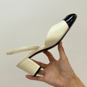 chanel sandals square toe lambskin