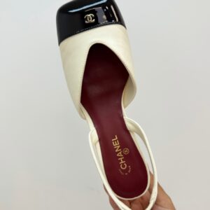 chanel sandals square toe lambskin