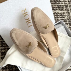 dior baby bow mule sky blue suede goatskin