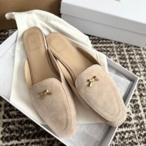 dior baby bow mule sky blue suede goatskin