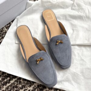 dior baby bow mule sky blue suede goatskin