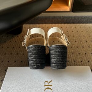 Dior J'Adior Wedge Slide with Straps White Embroidered j