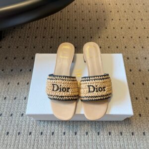 dioriviera dior woven heeled slide