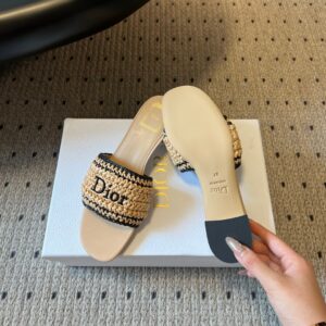dioriviera dior woven heeled slide