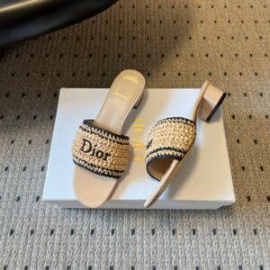 dioriviera dior woven heeled slide